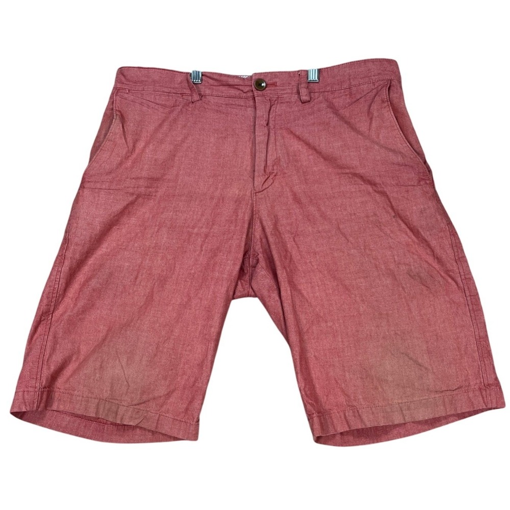 Banana Republic Shorts Mens 31 Salmon Red Chino Flat Front Classic Fit Faded